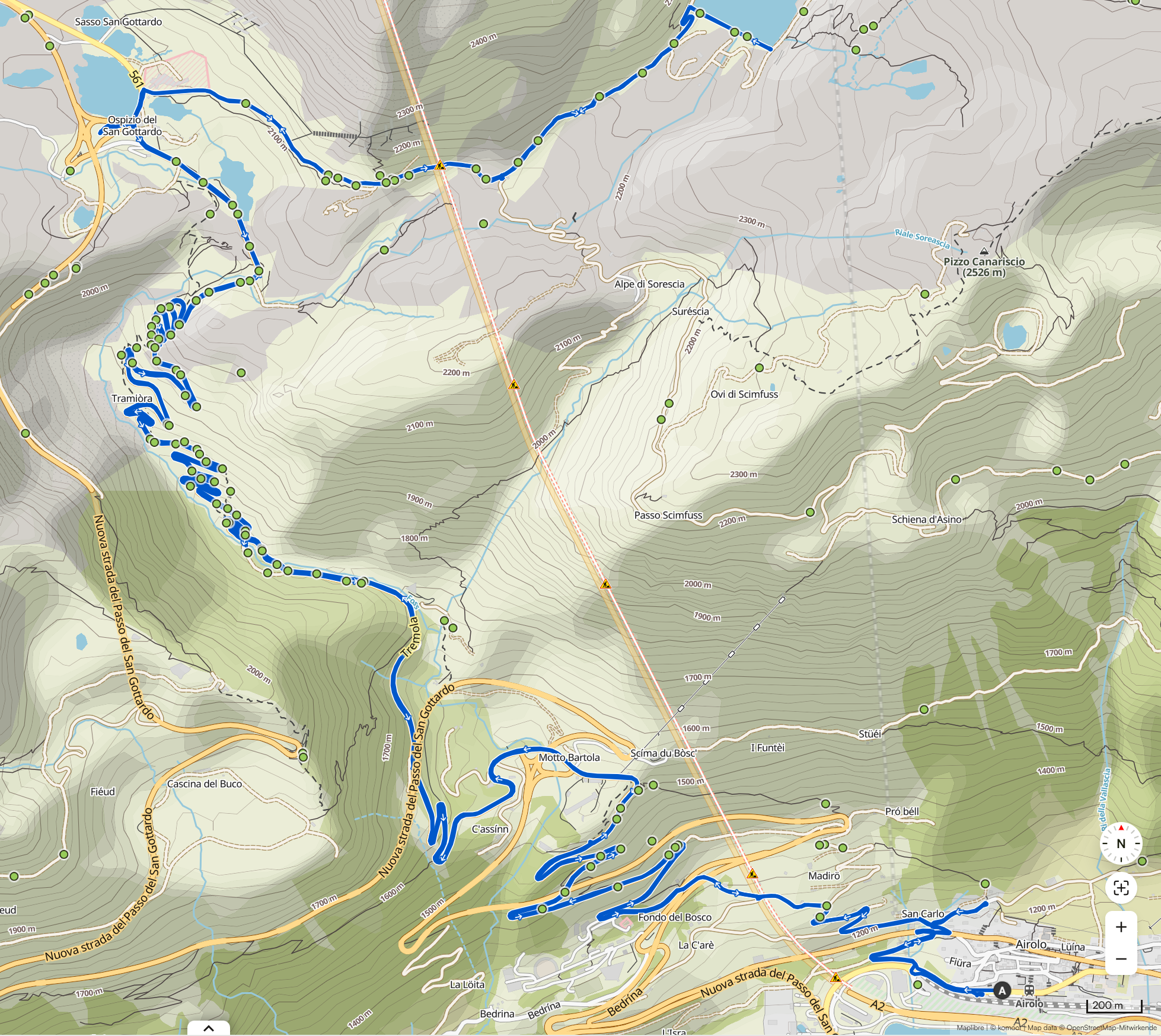 Routenüberblick Rennradtour Haslital, Berner Oberland – von Hasliberg ins Gental